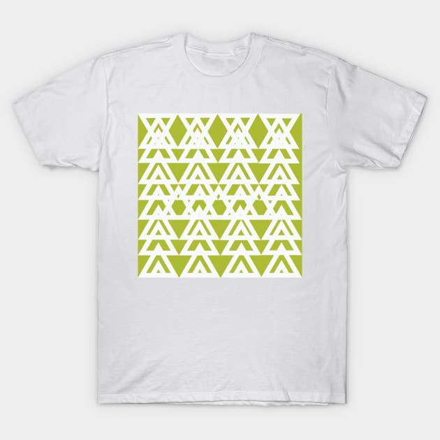 Green and White Graphic Pattern T-Shirt by Overthetopsm